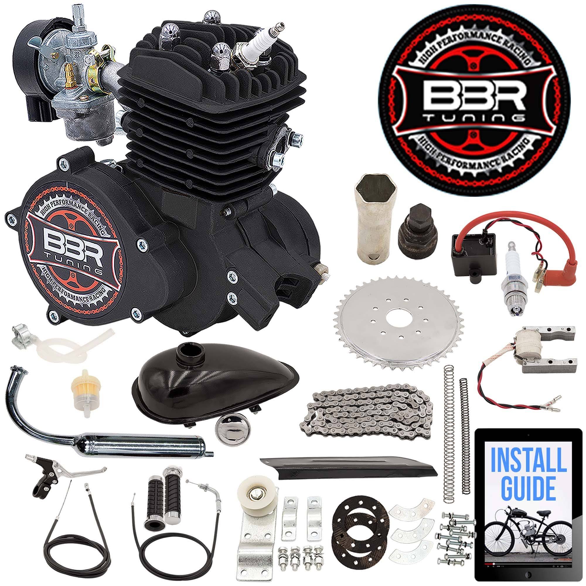 BBR Tuning 66/80cc Black Angle Fire 2 Stroke GAS Bike Motorized... - Megean