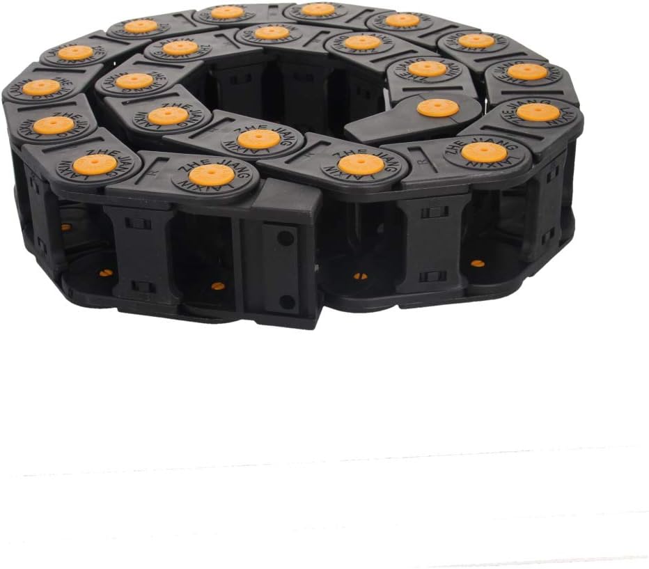 Fielect Drag Chain Cable Carrier Open Type with End Connectors R100 35X100mm 1 Meter Plastic for Electrical CNC Router Machines Black 1Pcs