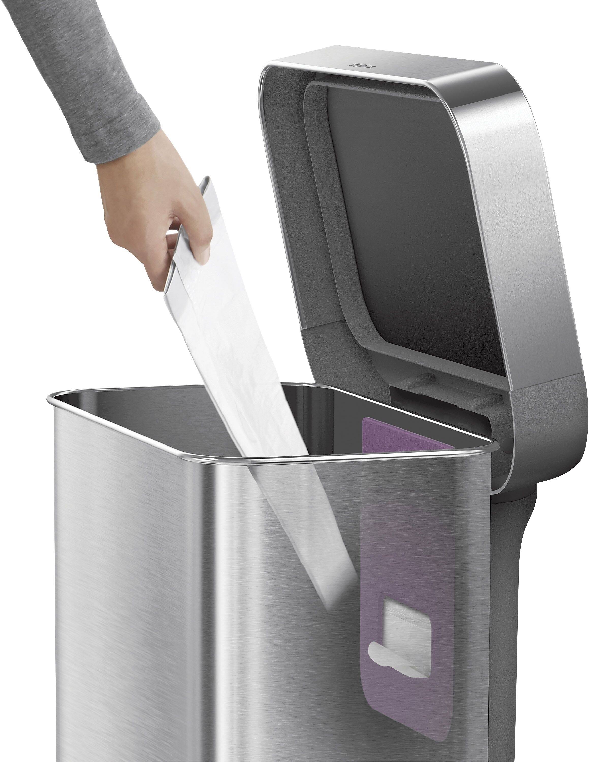 simplehuman 55-Liter Rectangular Step Trash Can with Liner Pocket/STAINLESS Steel