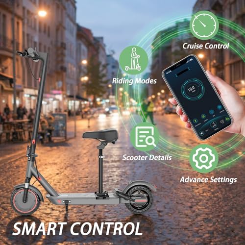 KEQ Electric Scooter for Adults Commuting, Foldable and Portable 8.5"/10" Tires,19/22Mph,350W/500W Motor, 21-30 Miles Range,Foldable E-Scooter with Dual Brake and Suspension,APP Control（K01Pro/KL09）