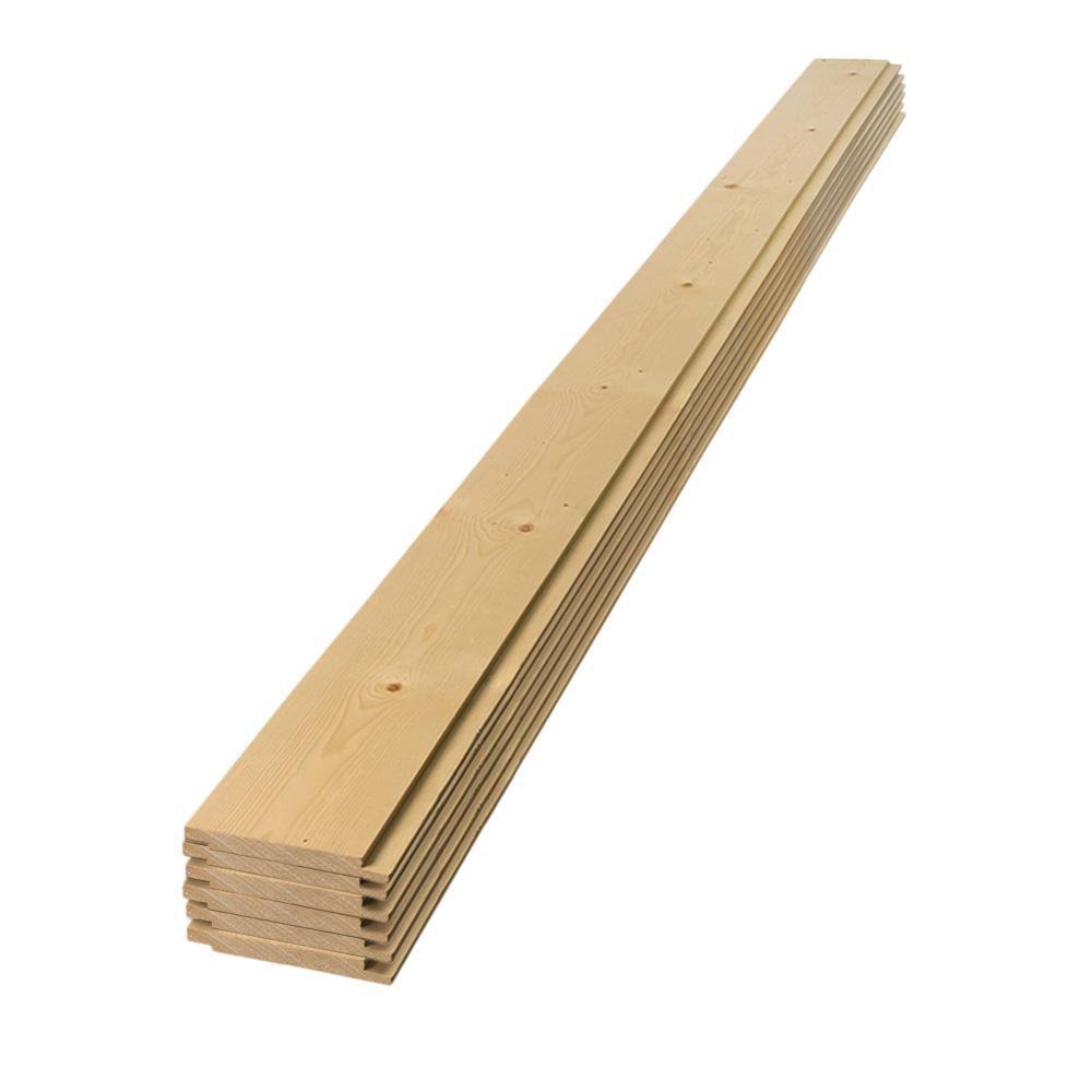 1 in. x 8 in. x 8 ft. Square Edge Pine Shiplap Board (6-Pack) 283975