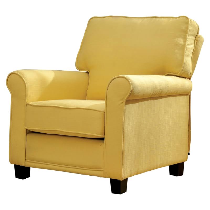 Furniture of America Prior Transitional Fabric Accent Chair in Yellow