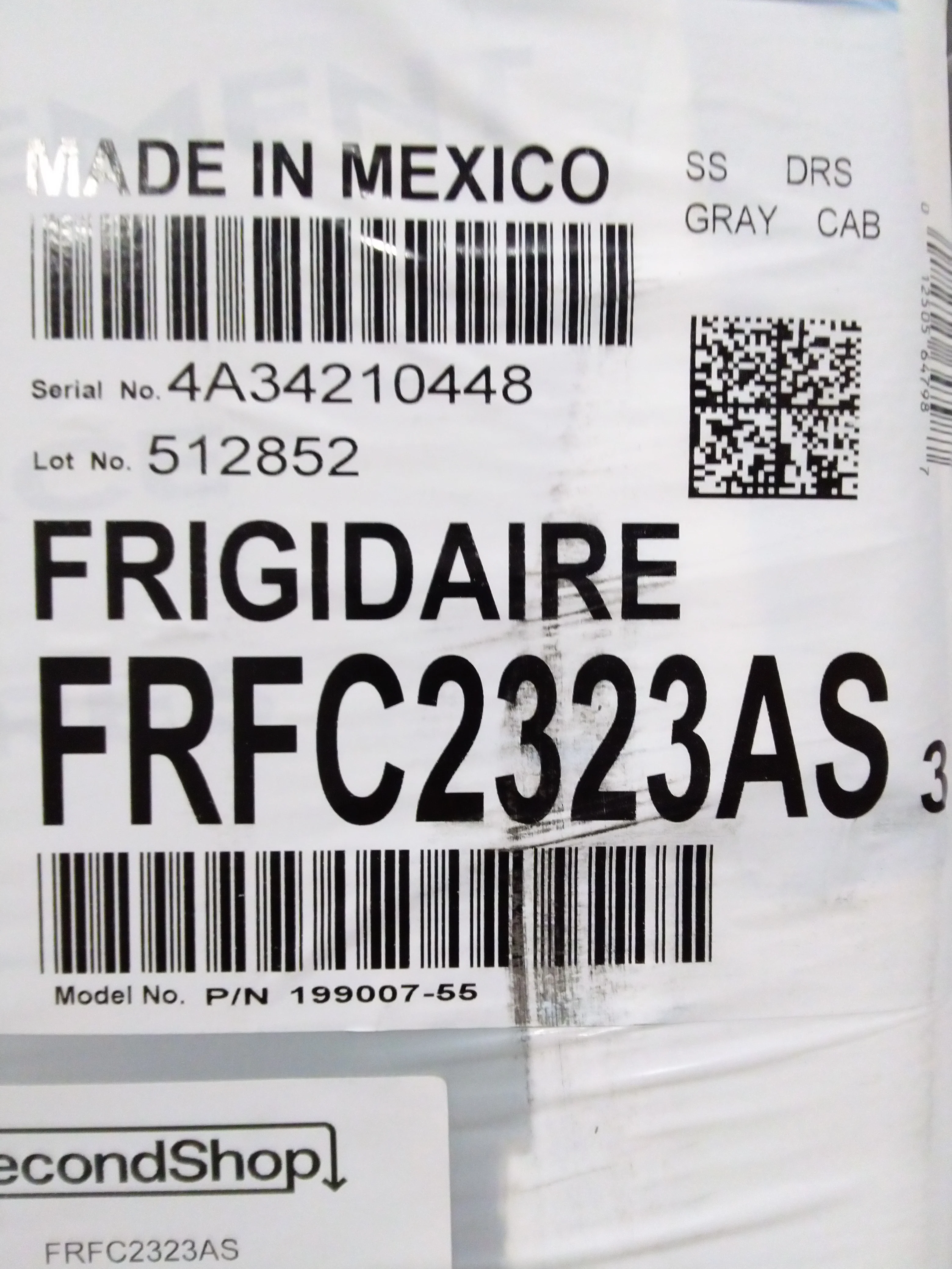 FRIGIDAIRE 36 IN. 22.6 CU FT. STAINLESS STEEL COUNTER-DEPTH FRENCH DOOR REFRIGERATOR - FRFC2323AS