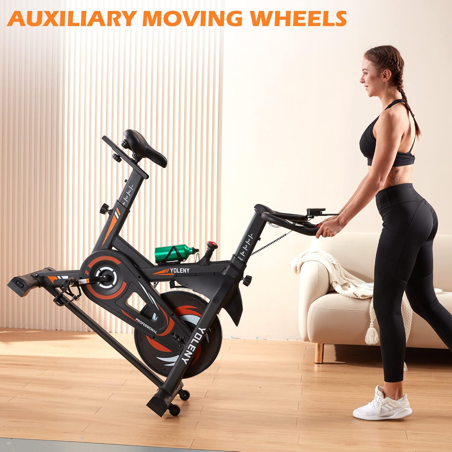 Erinnyees Exercise Bike, Stationary Bikes for Home Gym Cardio Fitness, Training Bike with Magnetic Resistance Whisper Quiet for Home Cardio Workout Heavy Flywheel & Comfortable Seat Cushion with Digital Monitor