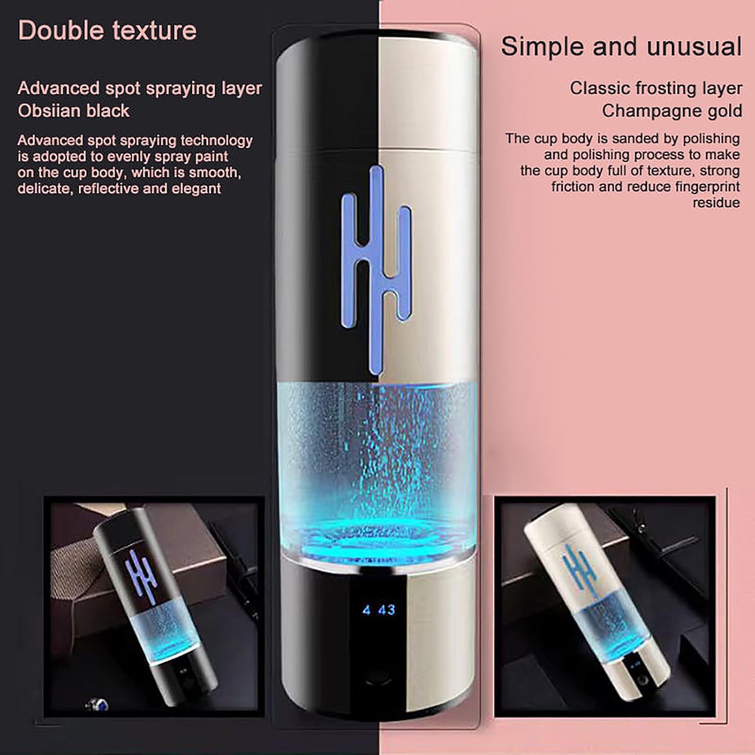Hydrogen Water Bottle 2024, Portable Hydrogen Water Ionizer Machine, Hydrogen Water Machine Improve Water in 5 Minutes for Home,Office, Travel,Daily Drinking