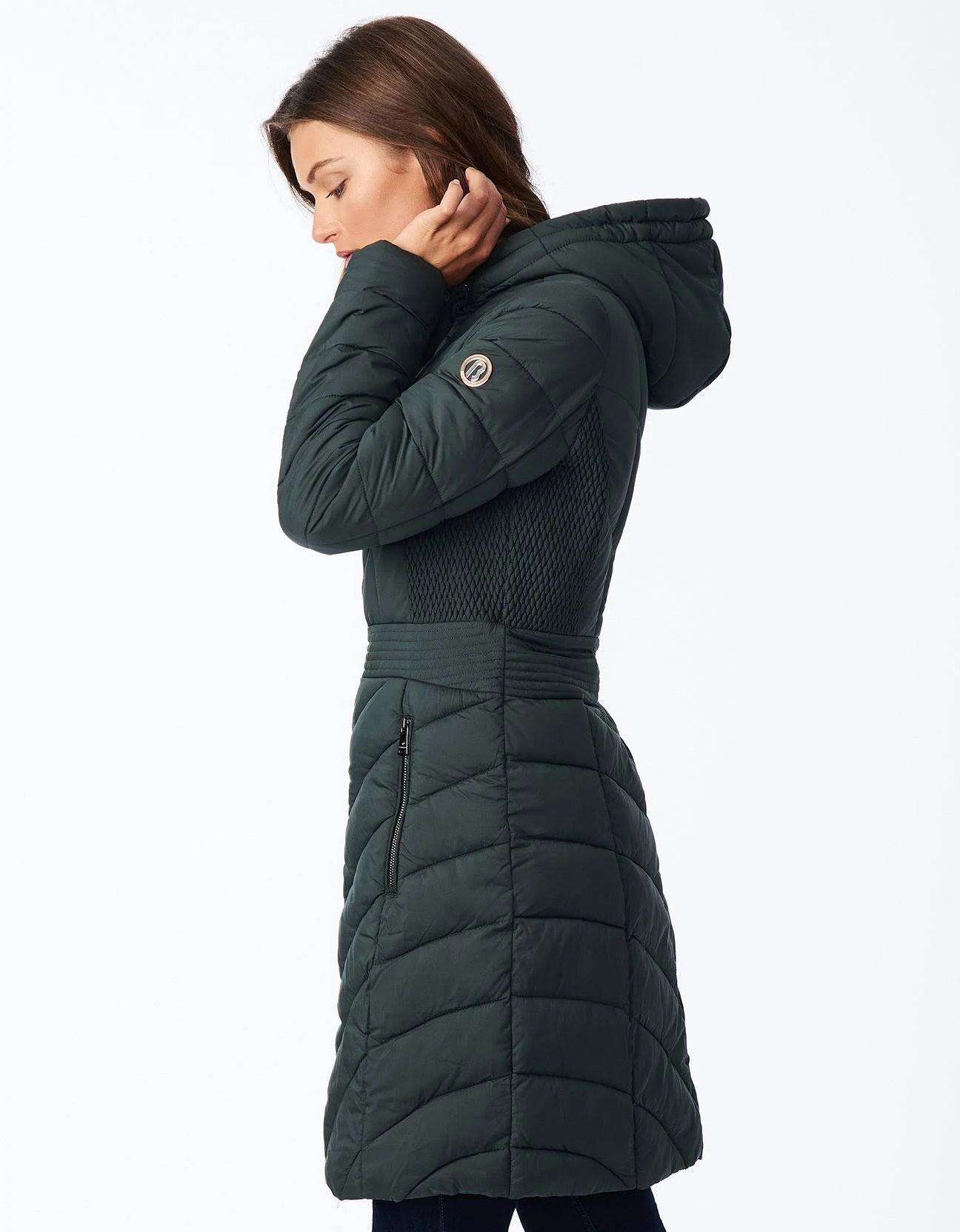 Bernardo Hooded Packable Puffer Coat - Dark Moss