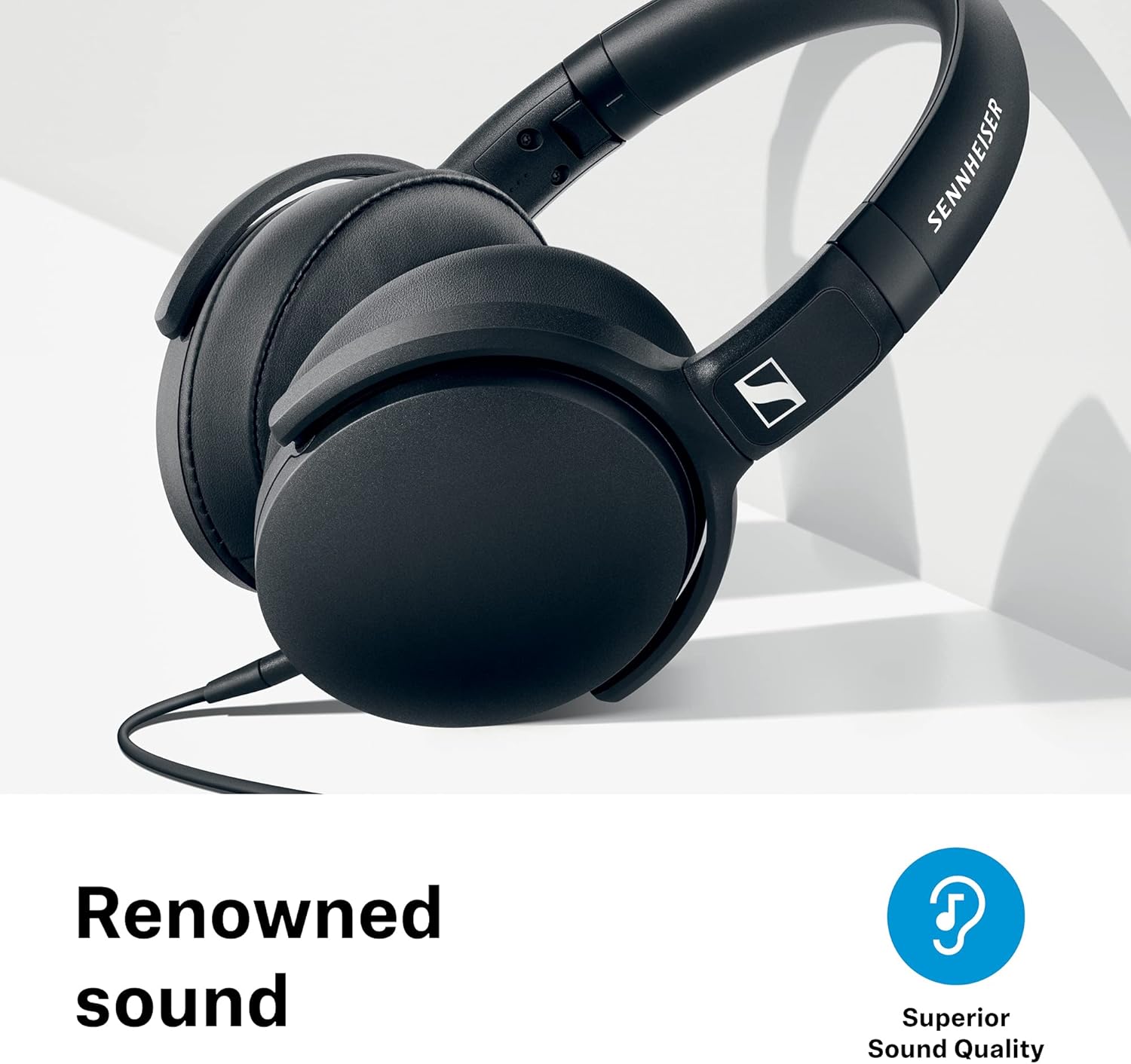 Sennheiser HD 400S Closed Back, Around Ear Headphone with One-Button Smart Remote on Detachable Cable