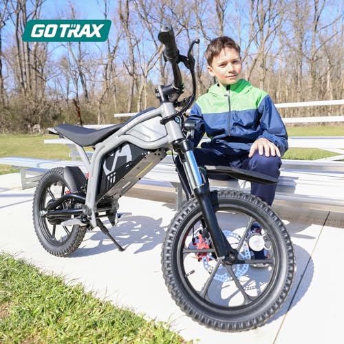 Gotrax Astra Electric Dirt Bike, 16" Pneumatic Tires, Max 16 Mile and 15.5Mph Speed Power by 300W Brushless Motor, Dual Suspension & Disc Brake, Electric Dirt Motorcycle for 8+ Years Old, Black