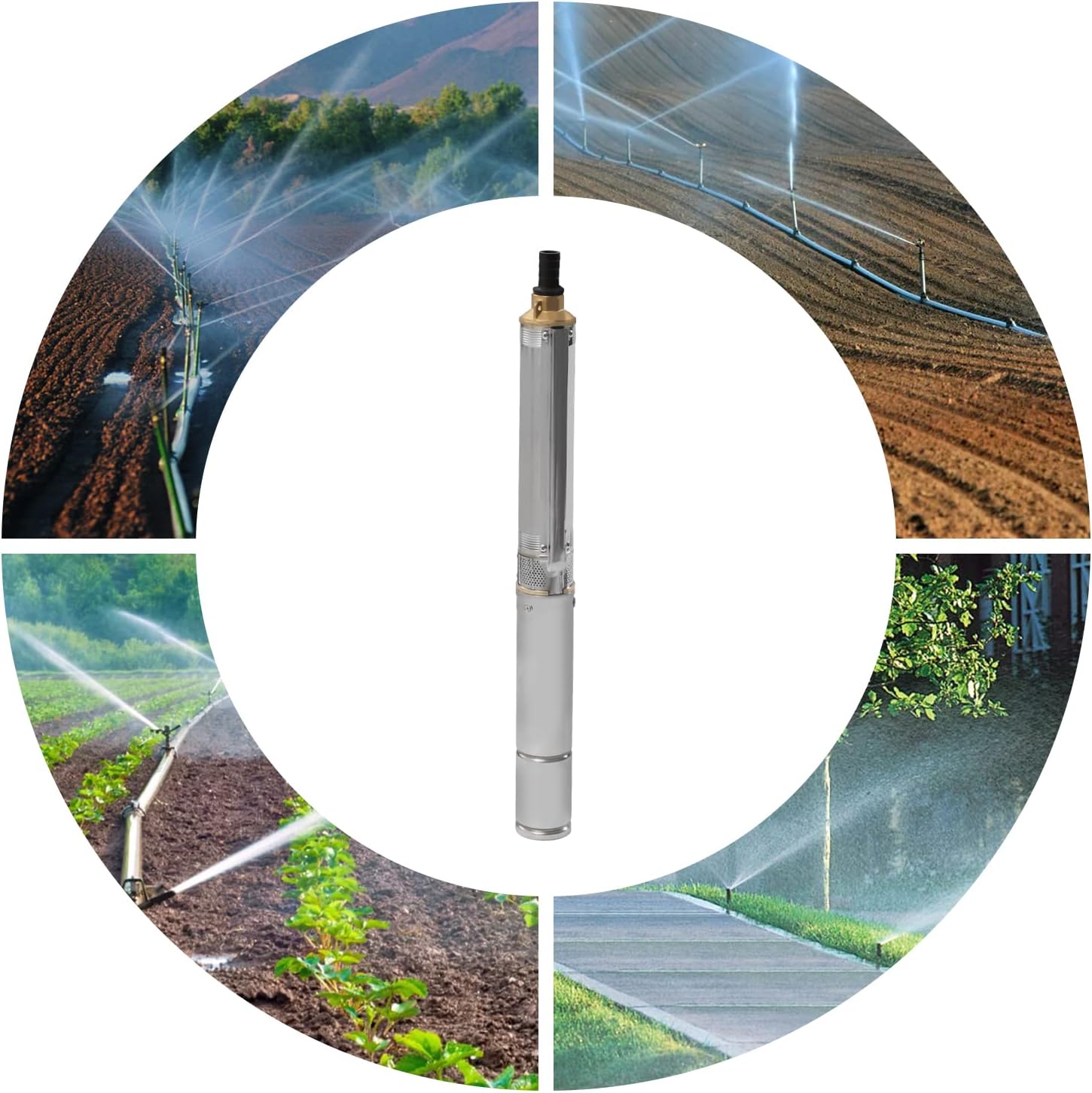 Submersible Pumps 3" OD Pipe 110V/60HZ 0.25KW 0.33HP Stainless Steel Submersible Well Pump Deep Well Pump