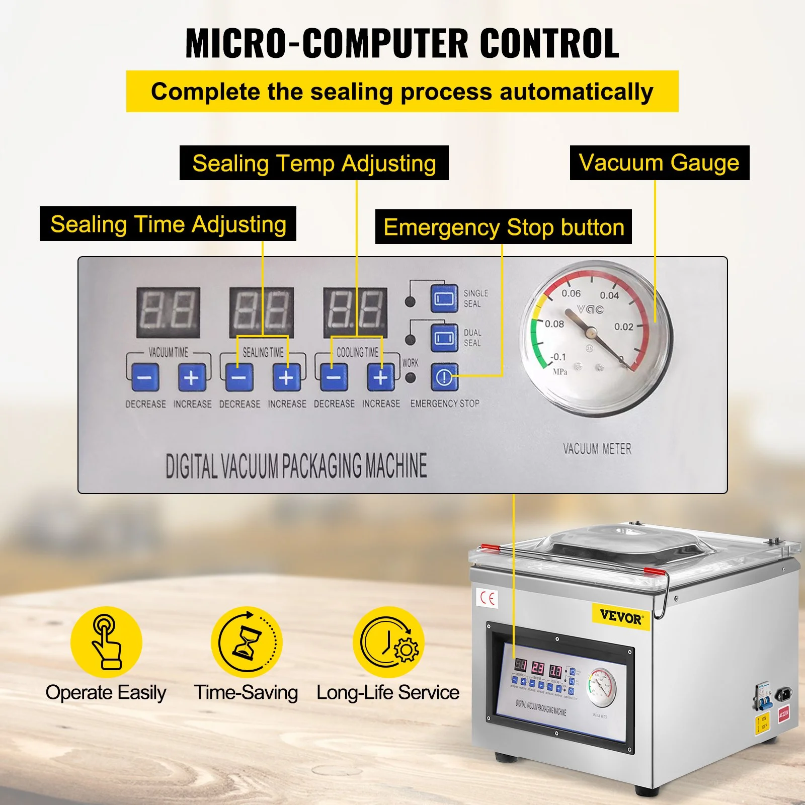 VEVOR DZ 260C Chamber Vacuum Sealer, 110V Kitchen Food Packaging Machine for Food