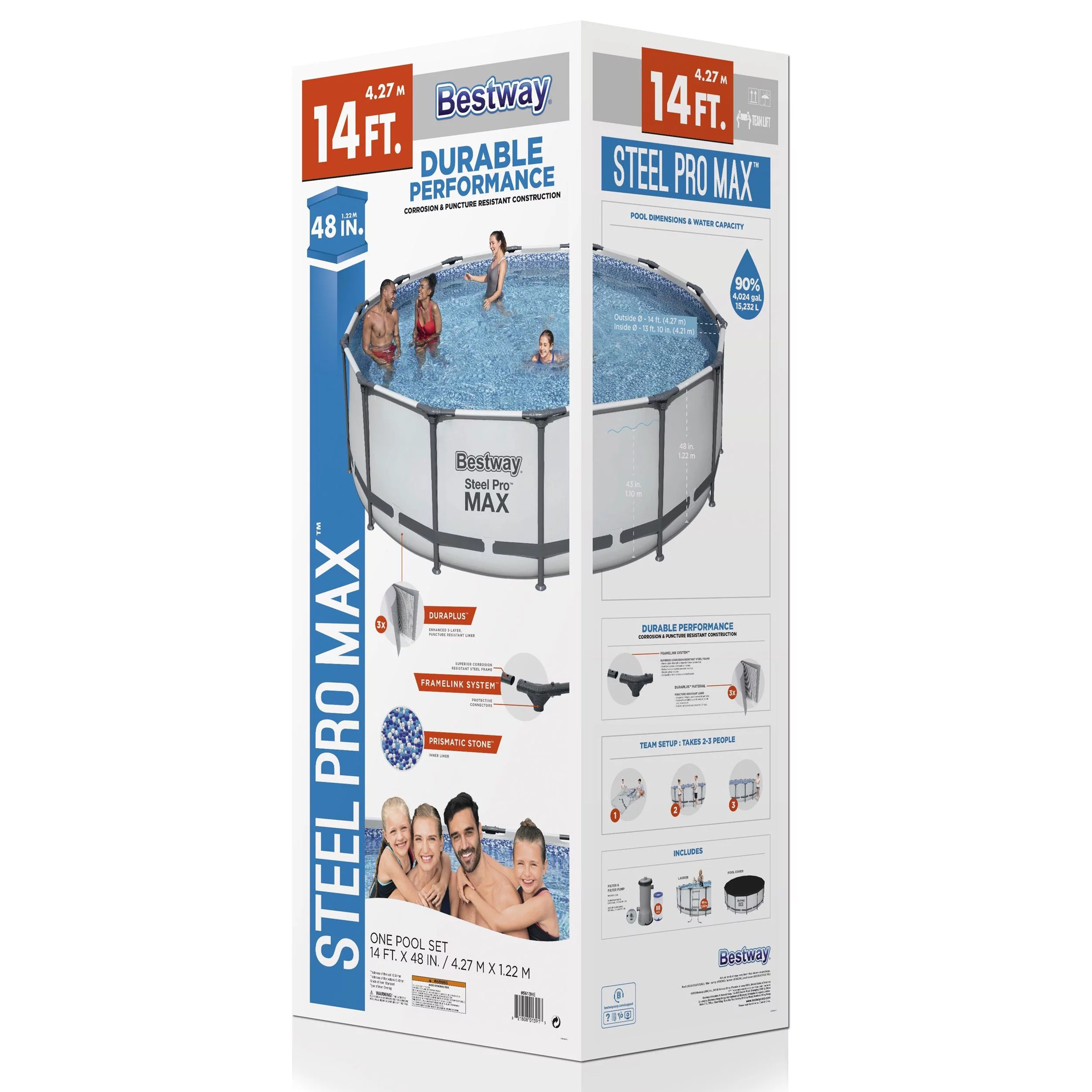 Bestway Steel Pro MAX 14' x 48" Round Above Ground Swimming Pool Set