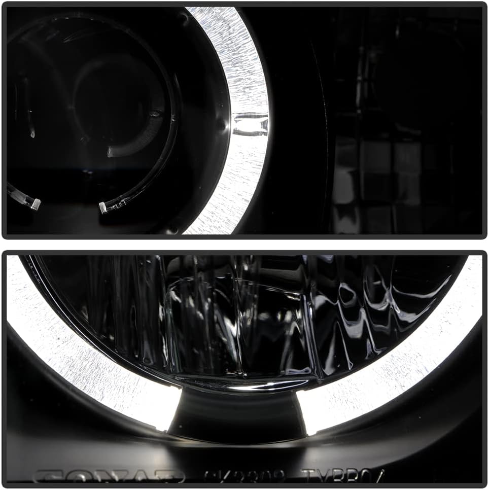 ACANII - For 2004 2005 2006 Scion Xb LED Halo Ring Black Housing Projector Headlights Headlamps, Driver & Passenger Side