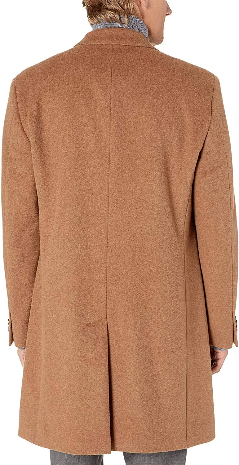 Kenneth Cole Reaction Raburn Wool-Blend Over Coat Slim-Fit 40r Camel