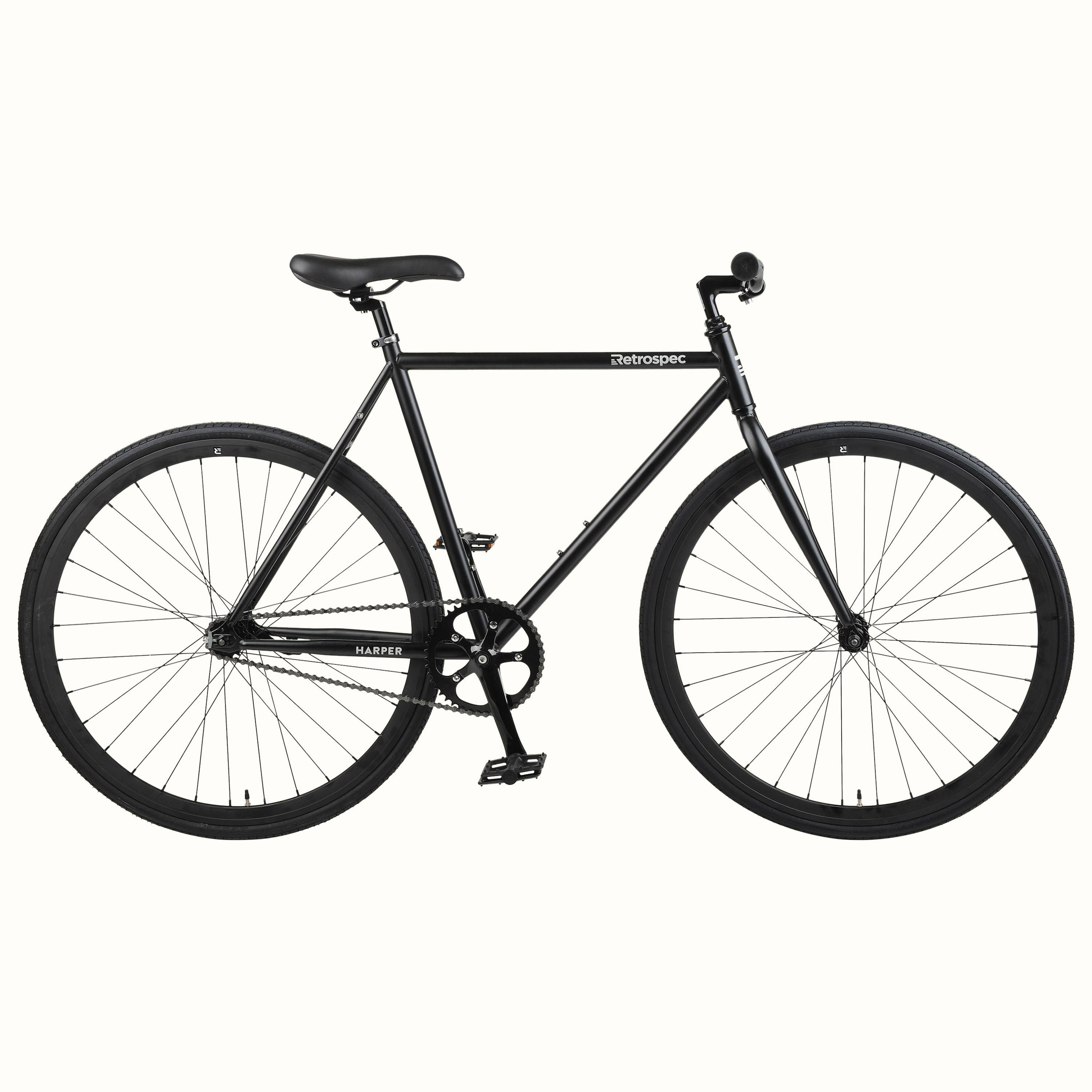 Retrospec Harper Coaster Fixie Style Single-Speed Commuter Bike with Foot BRAKE, Size 43cm - XS, Black
