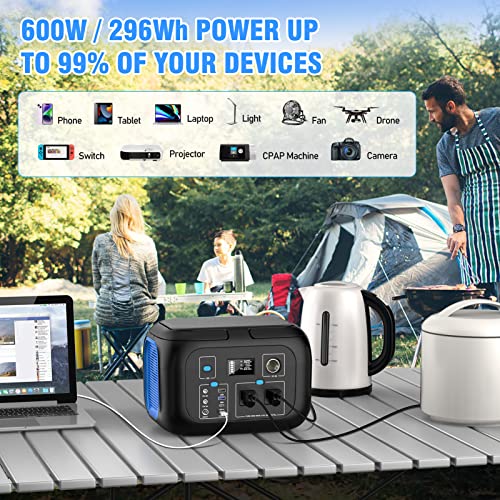 Portable Power Station 97Wh Power Bank 26400mAh Battery Pack Fasting Charging 150W AC Outlet Solar Generators with Wireless Charging Battery Bank LED Flashlight Power Supply for Camping RV Emergency