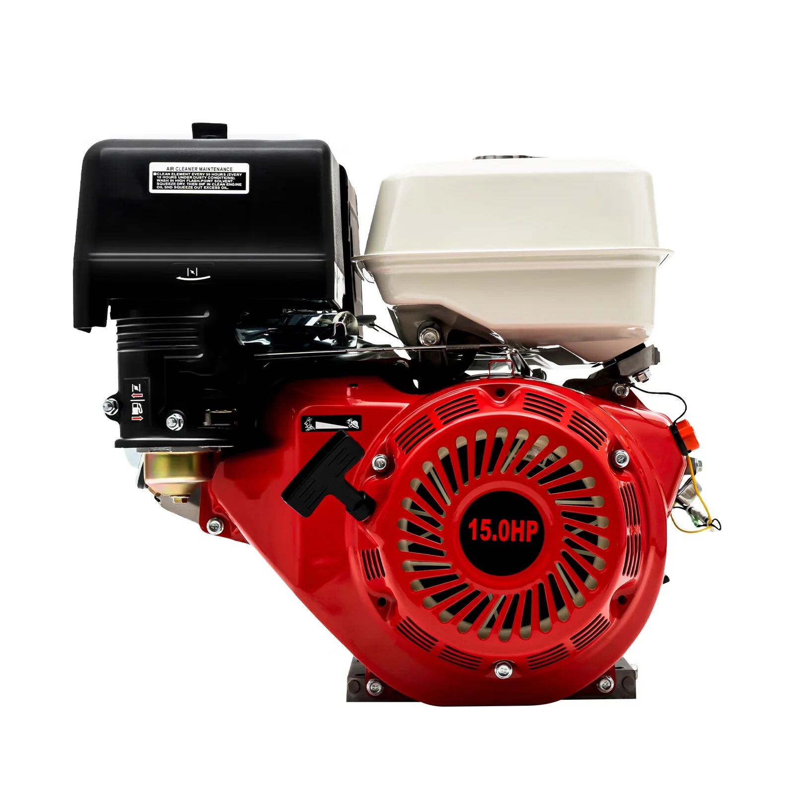 Anqidi 4 Stroke 15HP Gas Motor Engine 9.7kw 420CC OHV Petrol Gasoline Motor Single Cylinder Recoil Start Pull Air Cooling 3600r/min - Curated Treasures Market