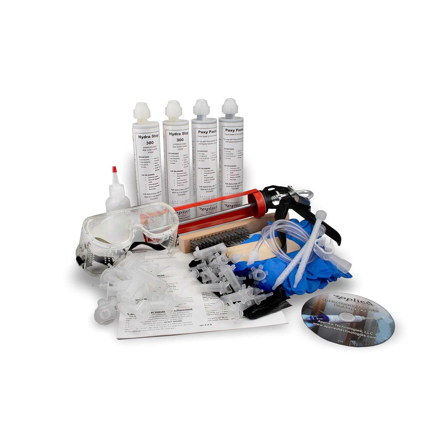 Applied Technologies 10' Fast Set Concrete Foundation Crack Repair Kit-polyurethane Foam Stops Water from Leaking Through a Basement Crack-our Most - Shop Hardware Tools Online Store
