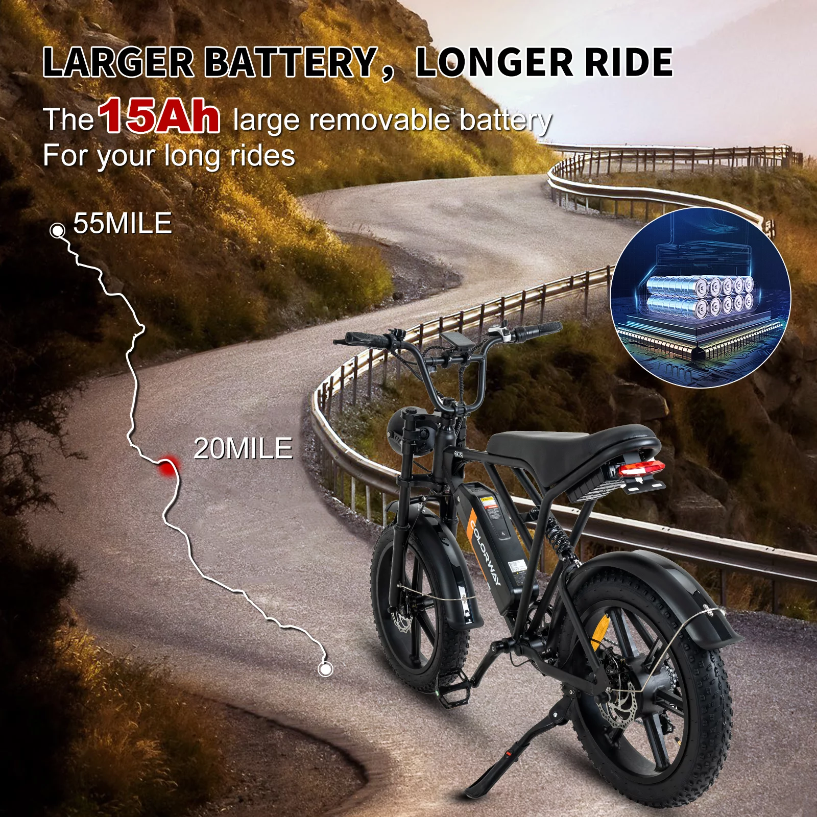 COLORWAY 750W Electric Bike for Adults,20X4.0 Fat Tire Off-Road E bike,48V/15Ah Battery Snow Beach Mountain Bike for Outdoor Cycling e bike