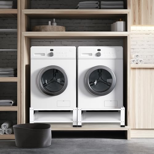 Olasme Laundry Pedestal 28" Wide Upgraded Washer and Dryer Stand Pedestals, Universal Fit 700lbs Capacity, Metal Washing Machine Dryer Base Platform, 14" Height