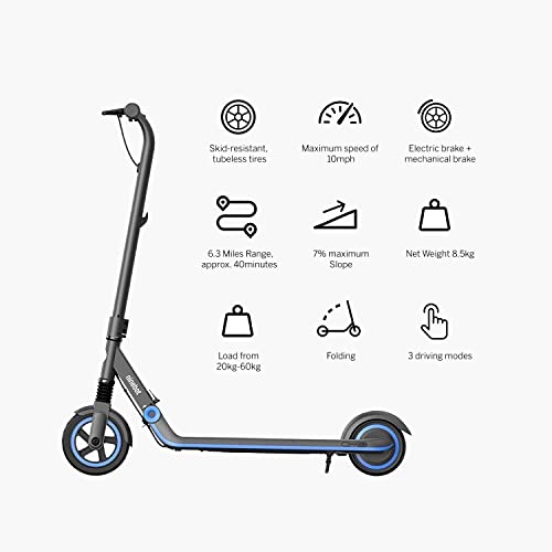 Segway Ninebot eKickScooter - Electric Scooter for Kids 6-14, w/t Adjustable Handlebar Height (Only C2 Pro) for Riders up to 132 lbs, Includes New Cruise Mode, UL-2272 Certified