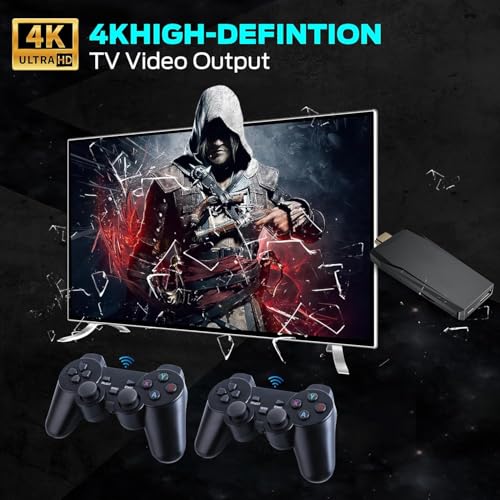 Retro Game Console, Retro Gaming Console, Game Console, Wireless Retro Gaming Console, 25000+ Games & 9 Emulators Built in, Plug and Play Video Games Wireless Controllers