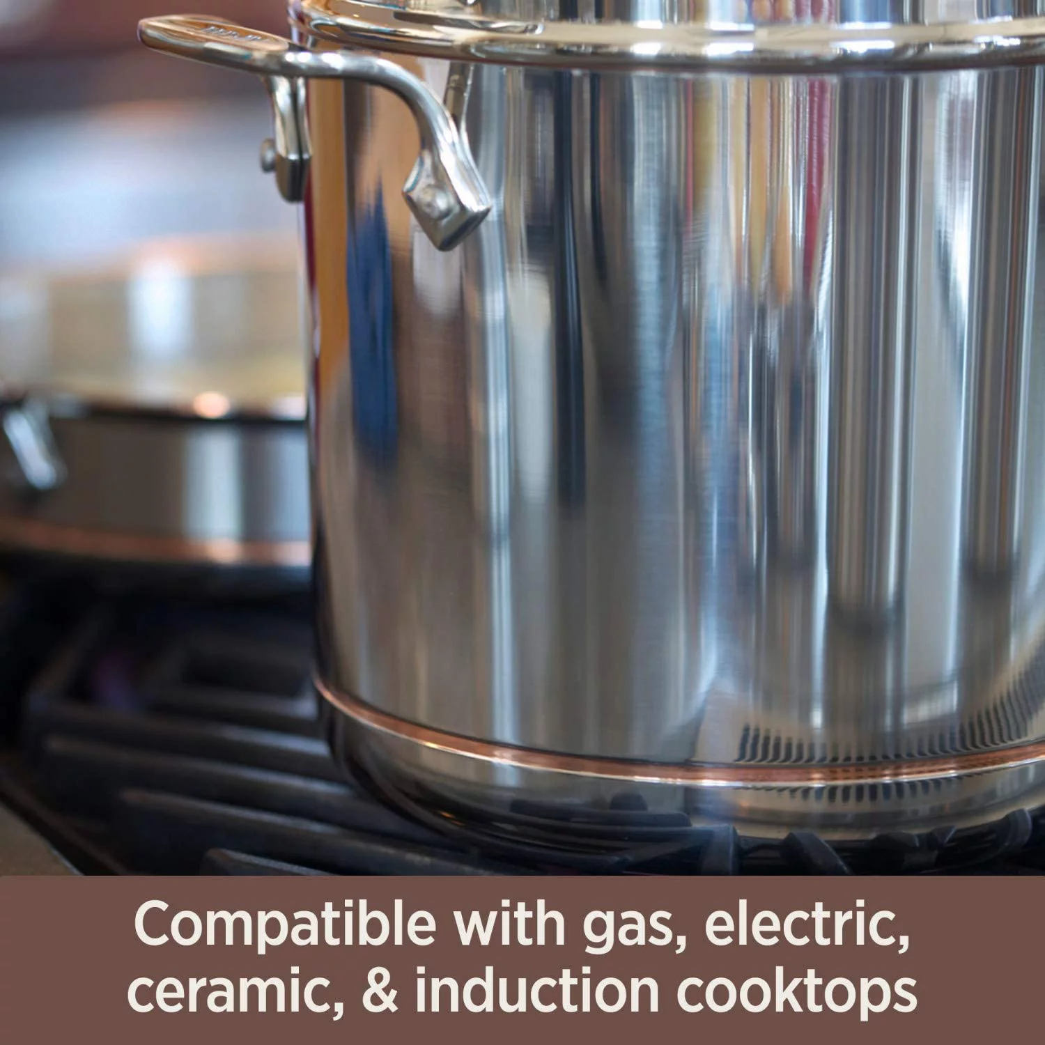en Copper Core 5-Ply Stainless Steel Cookware Set 14 Piece Induction Oven Broil Safe 600F Pots and Pans