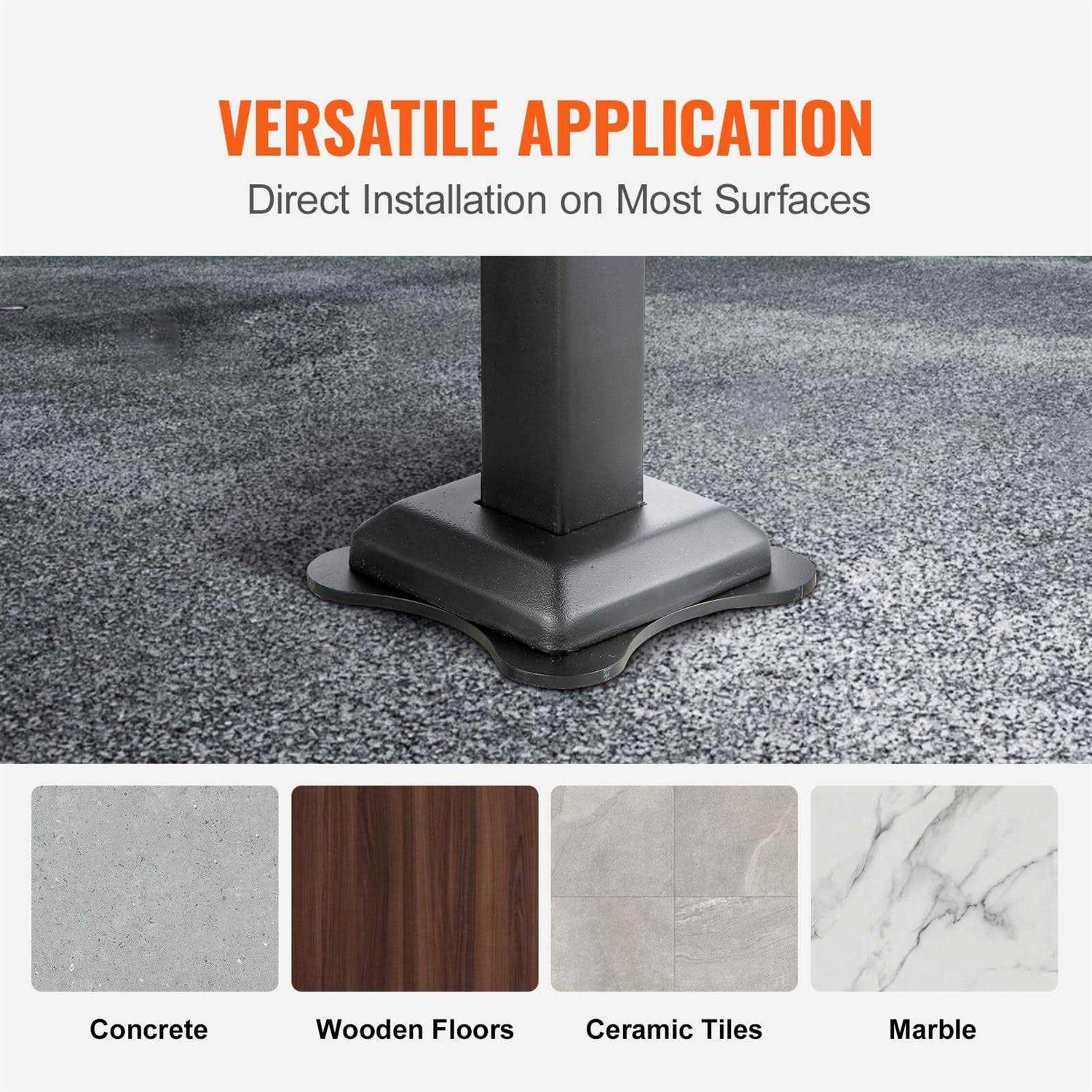 VEVOR Stair Handrail Railing, 3 ft, 3 Steps Handrails for Outdoor, Carbon Steel and Metal Hand Rail with Installation Kit - Shop Hardware Tools Online Store