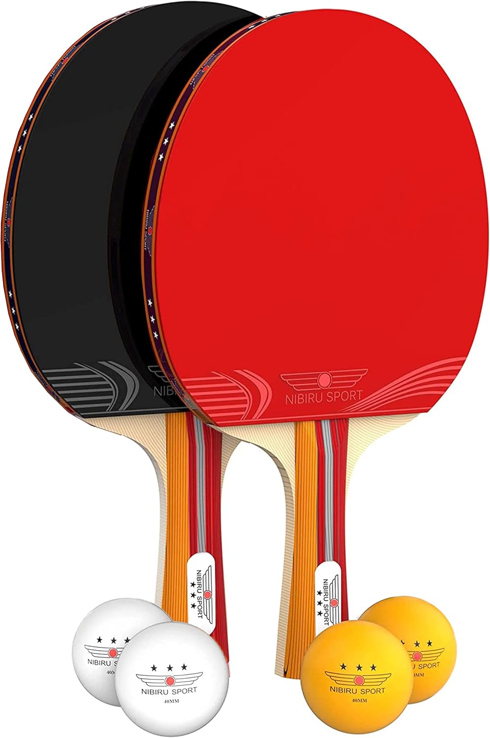 NIBIRU SPORT Ping Pong Paddle Sets - Professional Table Tennis Paddles, Balls, Storage Case - Table Tennis Rackets & Game Accessories