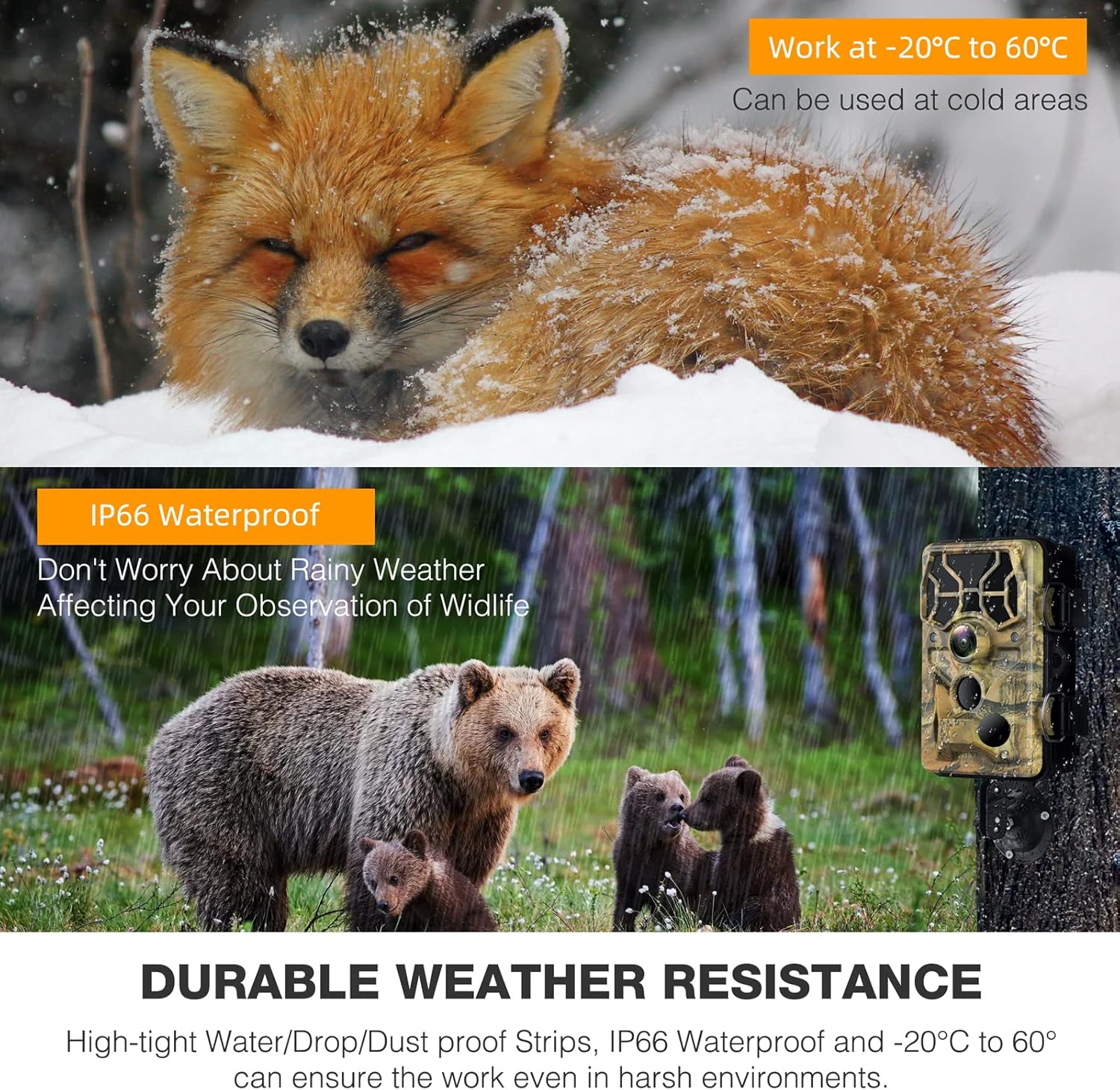 WiFi Trail Camera 24MP 1296P Game Camera with Clear Night Vision, Fast Trigger Speed 80ft Motion Detection 120° PIR Range IP66 Waterproof Wildlife Cam for Deer Turkey Bird Property
