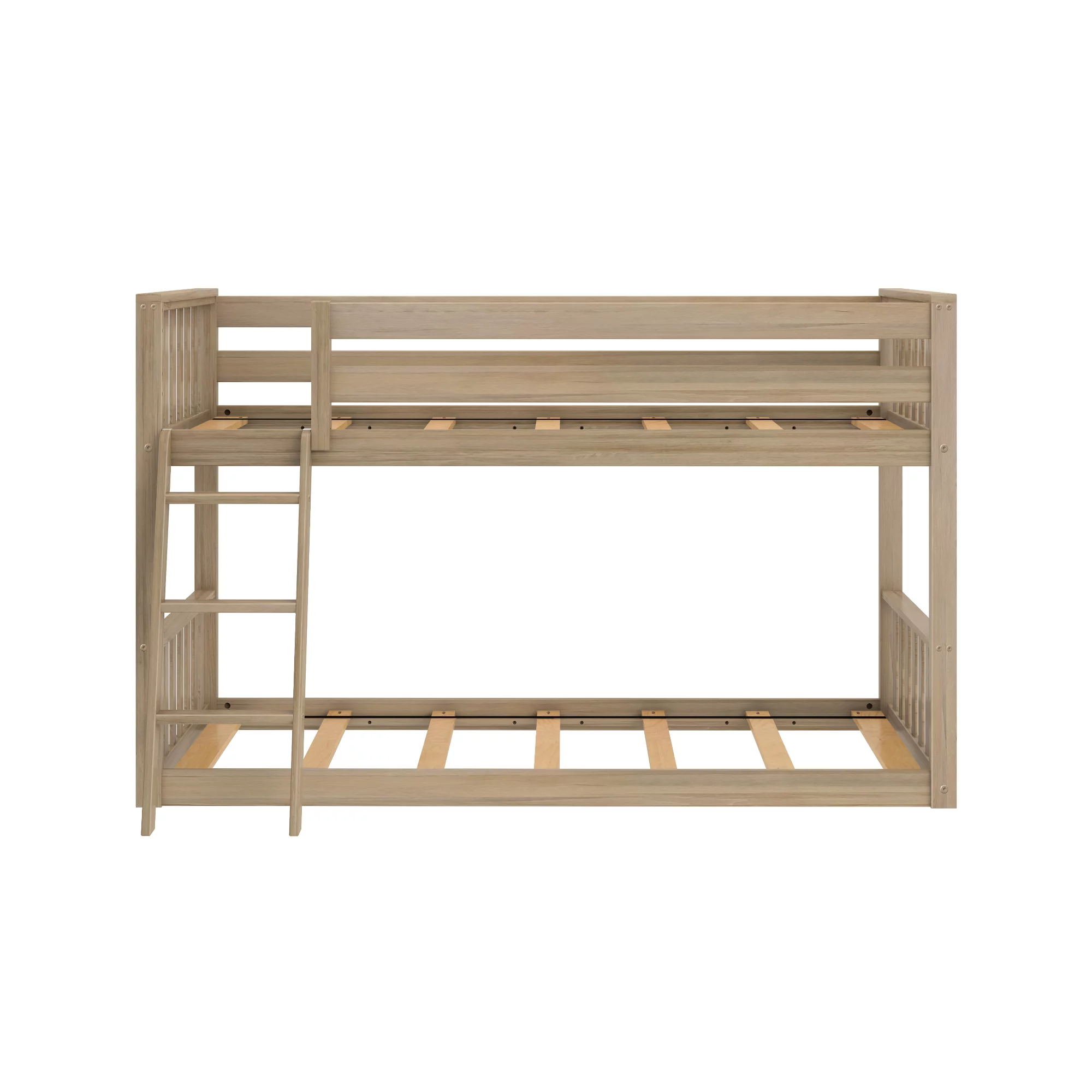 Max & Lily Scandinavian Twin over Twin Bunk Bed For Kids, Wood Bunk Beds with Ladder, Blonde