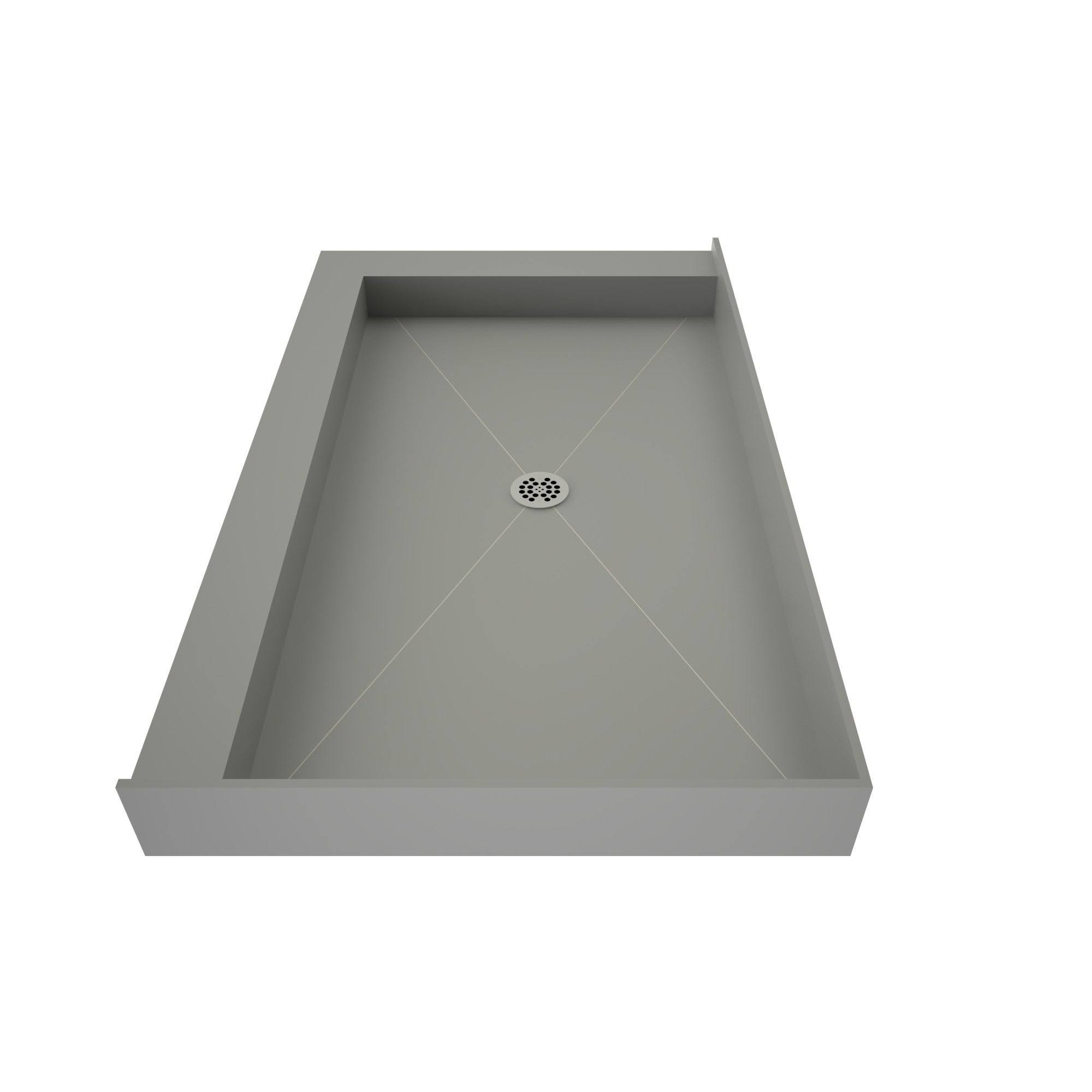 Tile Redi Double Curb Shower Pan,Center Drain 3448CDL-PVC,