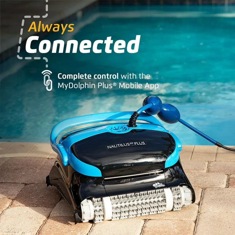 Dolphin Nautilus CC Plus Robotic Cleaner with Wi-Fi Ideal for In-Ground Swimming Pools up to 50 Feet Easy Access Top Load Filter with Fine Panels