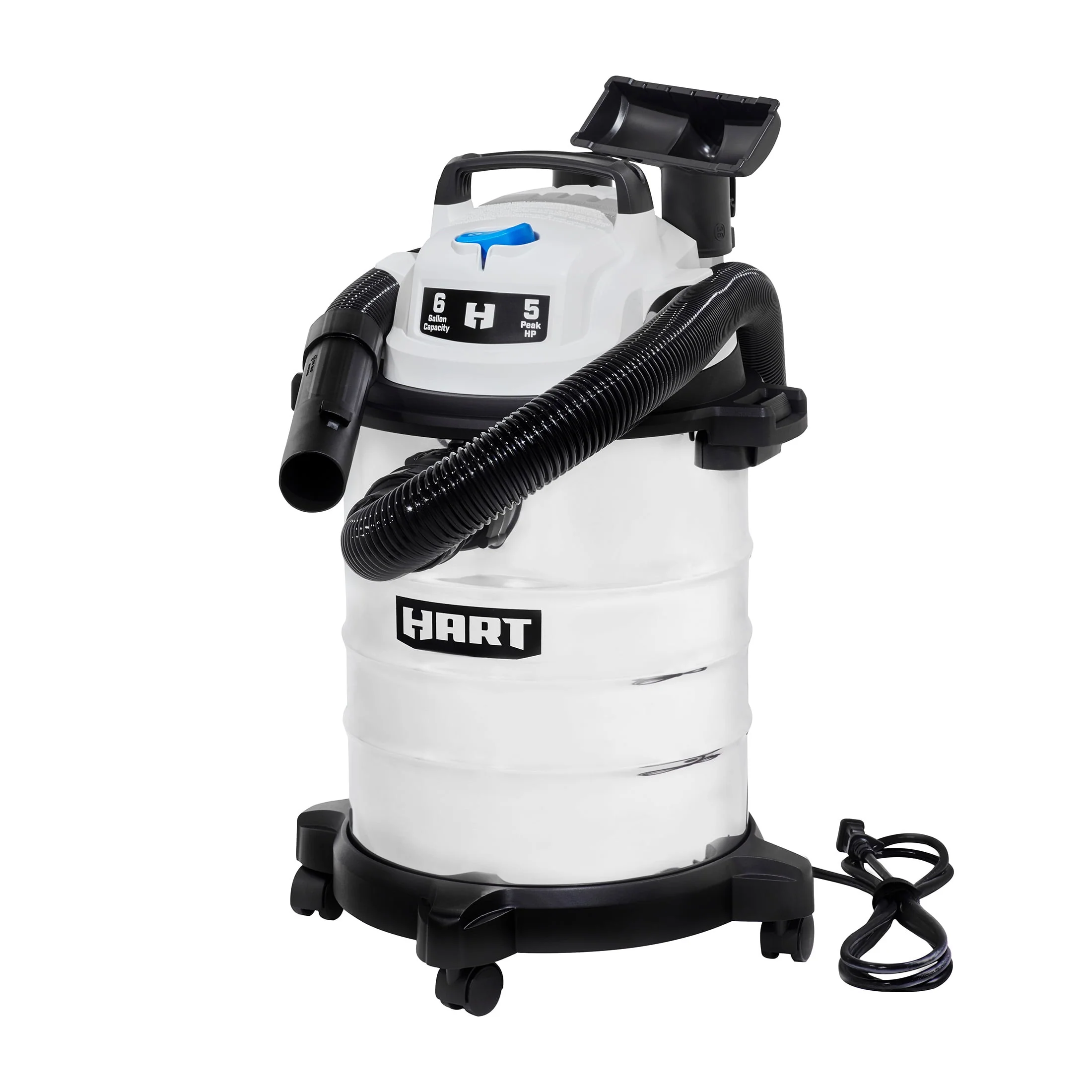 HART 6 Gallon 5 Peak HP Stainless Steel Wet/Dry Vacuum, VOC608S 3702