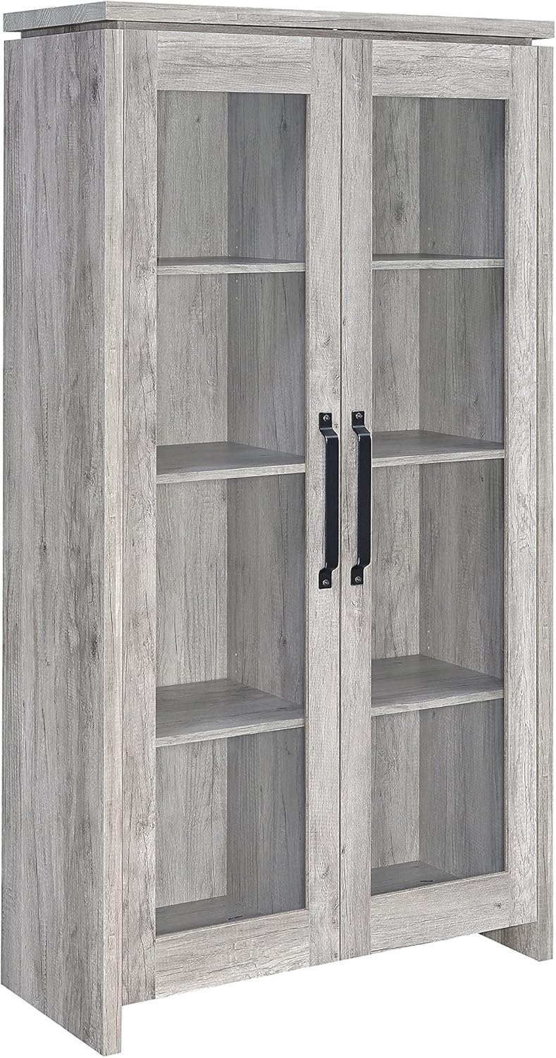 Coaster Home Furnishings 2-door Curio Cabinet Grey Driftwood and Clear