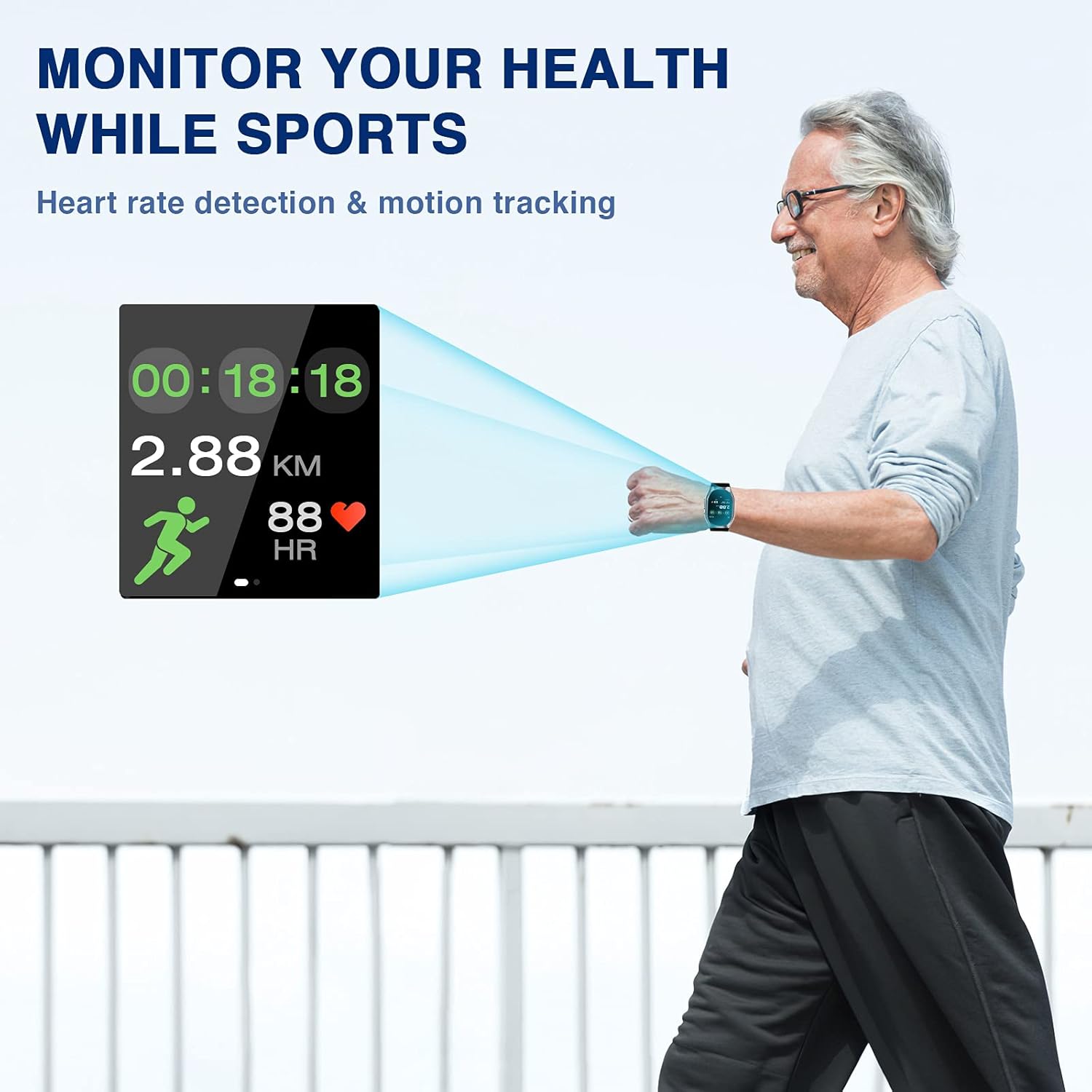 BP Doctor Pro Smartwatch, BP Monitor Watch for Blood Oxygen, HRV, Heart Rate, Sleep and Sports Wrist BP Monitor App for Android iOS (Sliver)