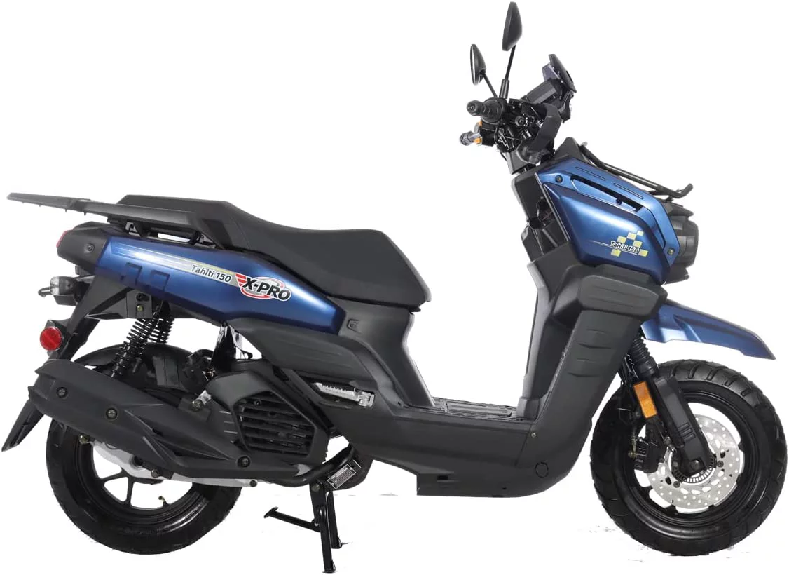 X-Pro Brand New 150cc Gas Moped Scooter, 12" Aluminum Wheels Electric/Kick Start - Curated Treasures Market