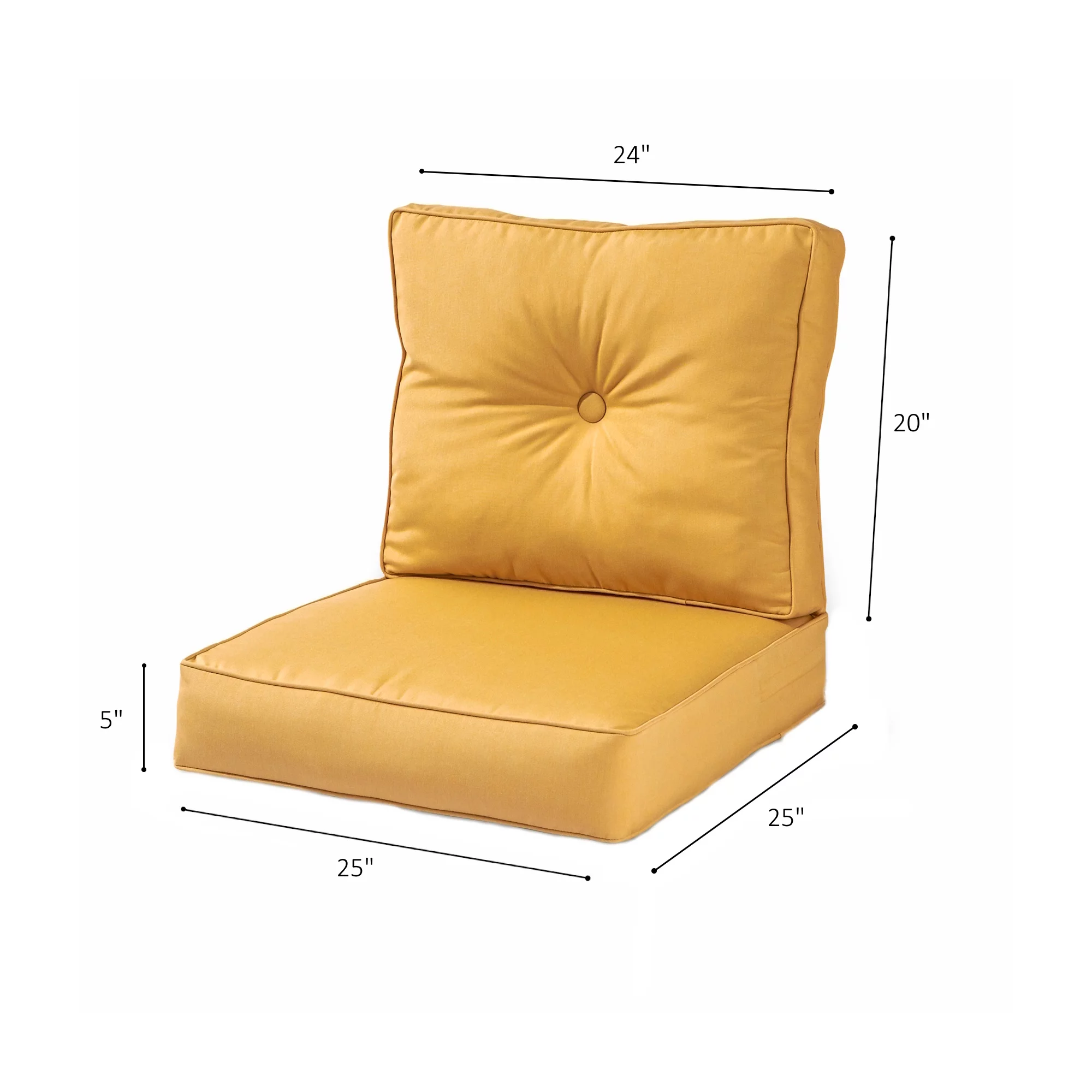 Wheat Outdoor Sunbrella Fabric 2-Piece Deep Seat Cushion Set by Greendale Home Fashions