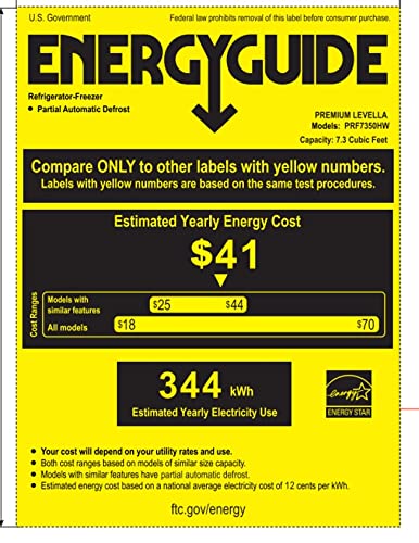 PremiumLevella 7.3 cu ft Energy Star, Manual Defrost, Top Freezer Refrigerator, Crisper Drawer, Door Balconies