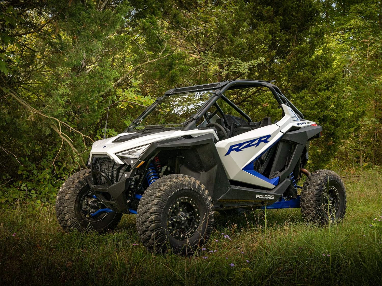 SuperATV Heavy Duty Scratch Resistant Full Windshield for 2020+ Polaris RZR Pro XP / Pro XP 4 | 1/4" Thick Polycarbonate 250X Stronger than Glass | Cut to Fit Your RZR Pro XP Perfectly! | USA Made!