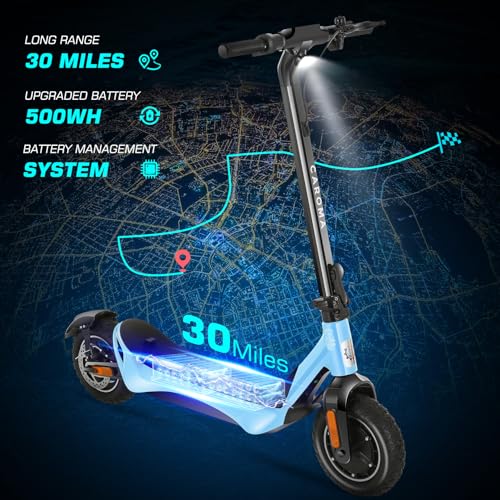 Caroma Electric Scooter Adults, 850W Motor, Max 36 Mph & 30-37 Miles Long Range, 10 Inch Run-Flat Tires, Folding E-Scooter with Dual Motor and Dual Brakes, Smart Control
