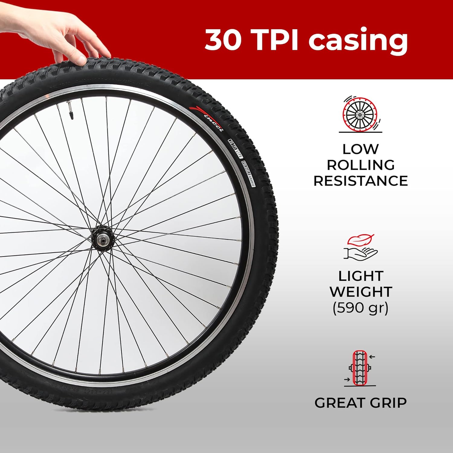 Fincci Pair 27.5 x 2.10 Inch 54-584 Foldable Tires for Road Mountain MTB Mud Dirt Offroad Bike Bicycle - Pack of 2 Pack of 2