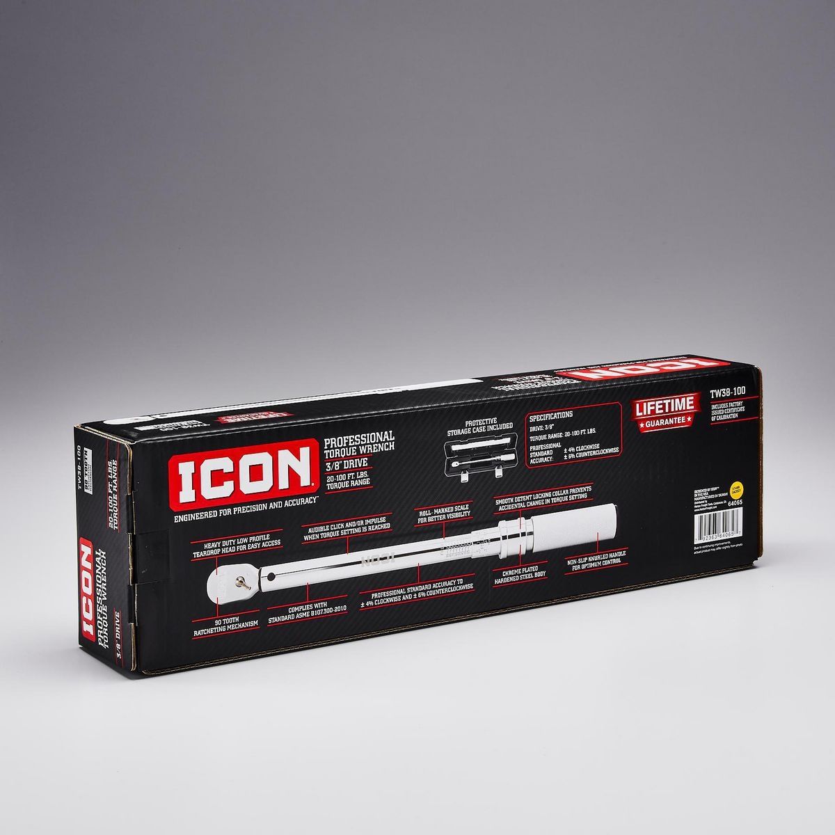 ICON 3/8 in. Drive, 20 to 100 ft-lb Professional Click Torque Wrench