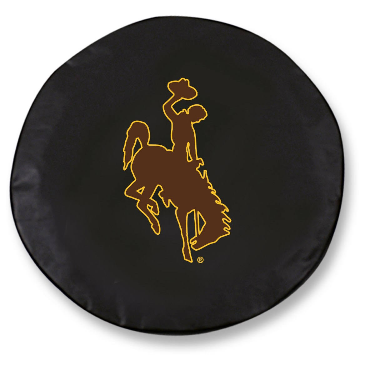 Wyoming Cowboys HBS Black Vinyl Fitted Spare Car Tire Cover
