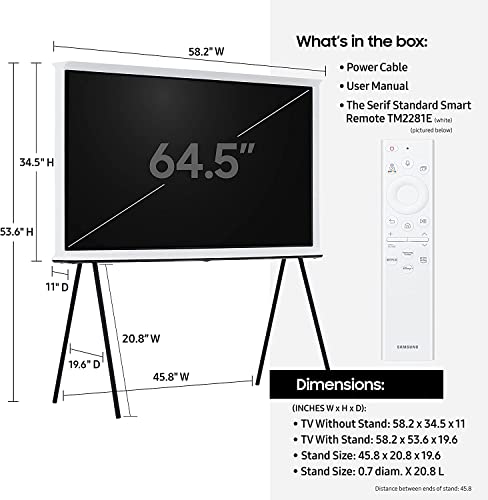 SAMSUNG Class QLED 4K The Serif LS01B Series Smart TV w/I-Shaped Design, Anti-Reflection Matte Display, Portable Easel Stand, Ambient Mode+, Alexa Built-in