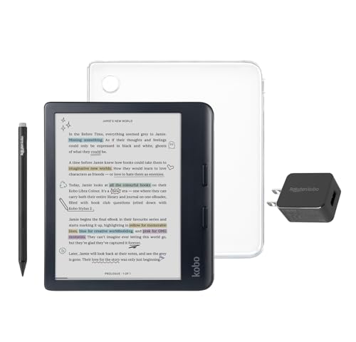 Kobo Libra Colour Black eReader with Case Bundle