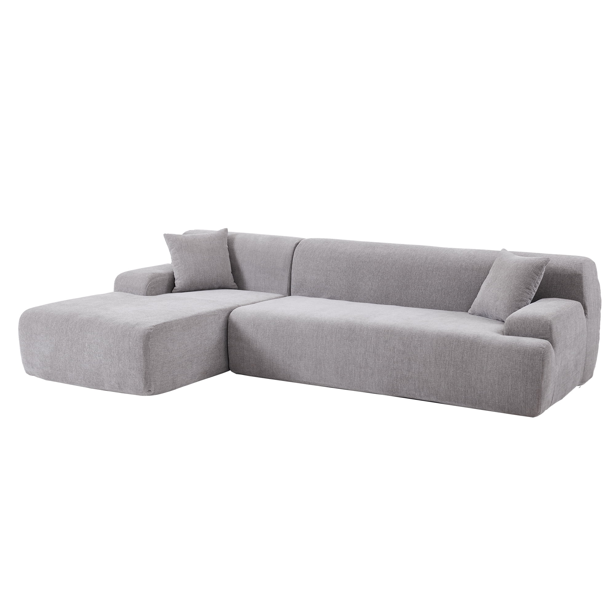 Dawn Whisper Modern Large L-Shape Modular Sectional Sofa for Living Room,  Bedroom, Salon, 2 Piece Free Combination, Simplified Style in Gray