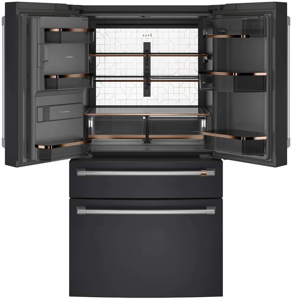 Cafe CVE28DP3ND1 27.8 cu. ft. Smart 4-Door French Door Refrigerator in Matte Black, Fingerprint Resistant and ENERGY STAR
