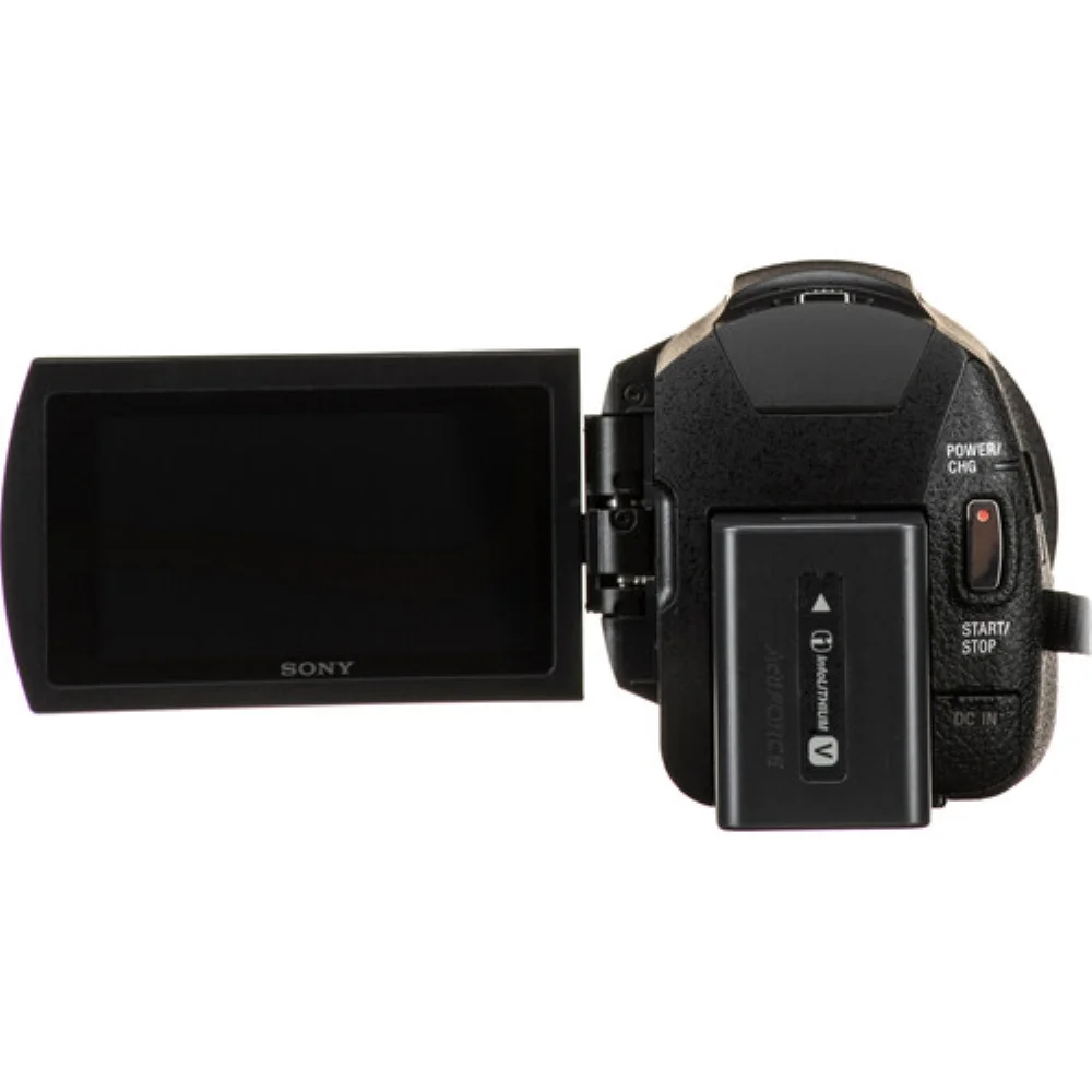 Sony FDR-AX43A UHD 4K Handycam Camcorder Bundle with Video Light with Bracket + Battery Charger + Spare Battery + Screen Protectors + Card Reader + Tripod w/Case | 50in + Hard Case + 128GB Memory Card