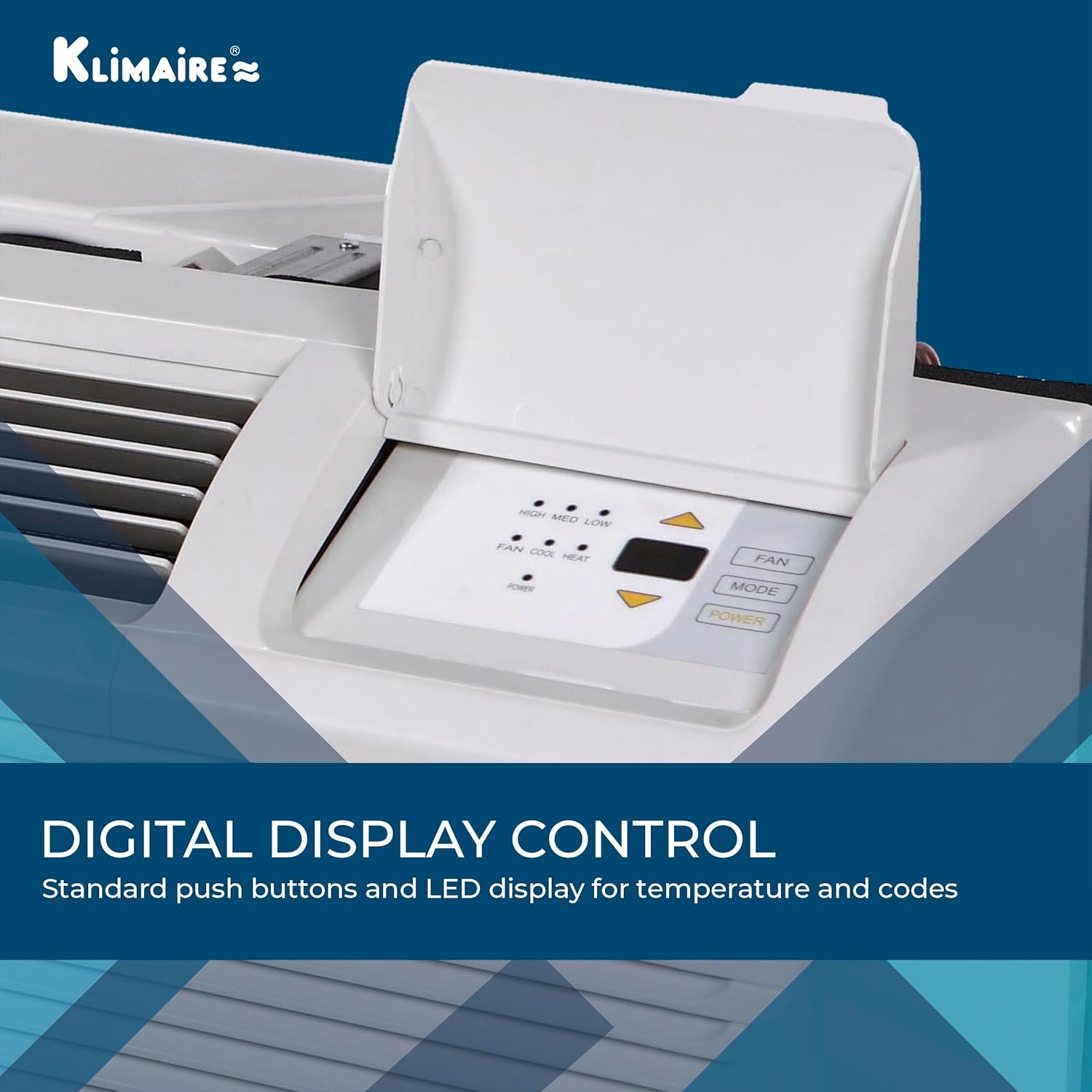 KLIMAIRE 15,000 BTU 10.6 EER PTHP Air Conditioner Heat Pump with 5 kW Electric Heater Wall Sleeve, Aluminum Grille & Remote Control (230 V)