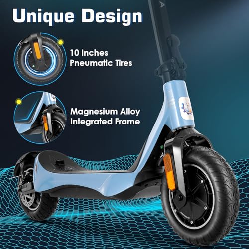 Caroma Electric Scooter, Peak 850W Powerful Motor, 30 Miles Long Range and 36 MPH Top Speed, Turn Signal & Cruise Control, Folding Electric Scooter Adults with Wide Pneumatic Wheel